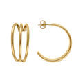Cr&eacute;oles en acier dor&eacute; trois rangs ecart&eacute;s larg 13mm x haut 32mm