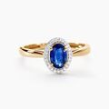 Histoire d'Or Bague Or Jaune Goulwen Saphir Ovale Et Diamants