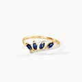 Histoire d'Or Bague Navette Or Jaune Saphir Diamant