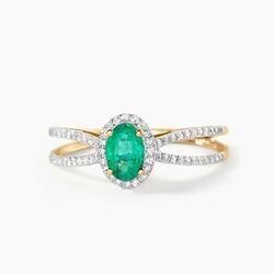 Histoire d'Or Bague Ninian Or Jaune Emeraude Diamant