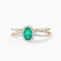 Histoire d'Or Bague Ninian Or Jaune Emeraude Diamant