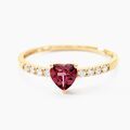 Histoire d'Or Bague Love Ring Or Jaune Rhodolite Oxyde De Zirconium