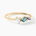 Histoire d'Or Bague Printemps Pr&eacute;cieux Or Jaune Topaze Am&eacute;thyste