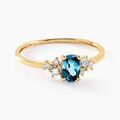 Bagues sur Grenoble : Histoire d'Or Bague Pansy Or Jaune Topaze Oxyde De Zirconium