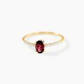 Histoire d'Or Bague Or Jaune Rhodolite Oxydes de Zirconium
