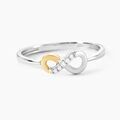 Histoire d'Or Bague Or Jaune Argent Blanc Oxyde De Zirconium