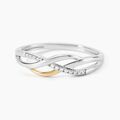 Histoire d'Or Bague Or Jaune Argent Blanc Oxyde De Zirconium