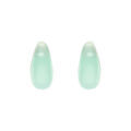 Boucles d'oreille sur Artemare : Boucles d'oreille tige en argent rhodi&eacute; goutte en verre vert d'eau