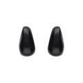 Boucles d'oreille tige en argent dor&eacute; goutte en verre noir Artemare
