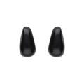 Boucles d'oreille sur Artemare : Boucles d'oreille tige en argent rhodi&eacute; goutte en verre noir