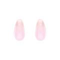 Boucles d'oreille sur Artemare : Boucles d'oreille tige en argent rhodi&eacute; goutte en verre rose