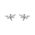 Boucles d'oreille tige en argent rhodié libellule oxydes blancs sertis Boucles d'oreille sur Artemare : Boucles d'oreille tige en argent rhodié libellule oxydes blancs sertis