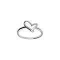 Bague en argent rhodi&eacute;, coeur oxydes blancs sertis Artemare