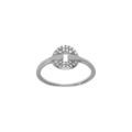 Bague en argent rhodi&eacute; ronde avec oxydes blancs sertis Artemare