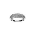 Bague en argent rhodi&eacute; jonc pav&eacute; d'oxydes blancs sertis Artemare