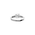 Bague en argent rhodi&eacute; avec solitaire d'oxydes blancs sertis et un oxyde blanc central 6mm Artemare