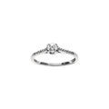 Bague en argent rhodi&eacute; avec solitaire d'oxydes blancs sertis et un oxyde blanc central 3.8mm Artemare