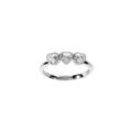 Bague en argent rhodi&eacute; 3 coeurs oxydes blancs Artemare
