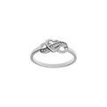 Bague en argent rhodi&eacute; motif infini et coeur avec oxydes blancs sertis Artemare