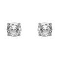 Boucles d'oreille tige en acier oxyde 4mm blanc fermoir &agrave; vis et caoutchouc