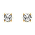 Boucles d'oreille sur Artemare : Boucles d'oreille tige en acier dor&eacute; jaune oxyde 4mm blanc fermoir &agrave; vis et caoutchouc