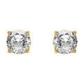 Boucles d'oreille sur Artemare : Boucles d'oreille tige en acier dor&eacute; jaune oxyde 6mm blanc fermoir &agrave; vis et caoutchouc