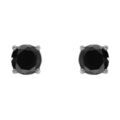 Boucles d'oreille tige en acier oxyde 5mm noir fermoir &agrave; vis et caoutchouc Artemare
