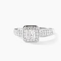 Bagues sur Grenoble : Histoire d'Or Bague Princessa Platine Blanc Diamant Synth&eacute;tique