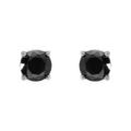 Boucles d'oreille tige en acier oxyde 6mm noir fermoir &agrave; vis et caoutchouc Artemare