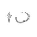 Boucles d'oreille sur Artemare : Cr&eacute;oles en acier 11mm articul&eacute;e motif coeur avec oxyde blanc