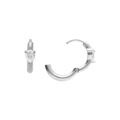 Boucles d'oreille sur Artemare : Cr&eacute;oles en acier 11mm articul&eacute;e motif poire en oxyde blanc
