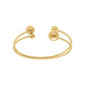 Bracelets sur Artemare : Bracelet en acier dor&eacute; jaune rigide deux rangs ouverts avec boules aux extr&eacute;mit&eacute;s diam&egrave;tre 65 x 55mm
