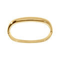 Bracelet en acier dor&eacute; jaune demi jonc forme rectangulaire articul&eacute; diam&egrave;tre 60x51mm Artemare