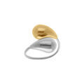Bague en acier bicolore double goutte ouverte et r&eacute;glable Artemare
