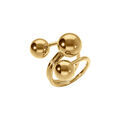 Bague ajustable en acier dor&eacute; trois boules Artemare