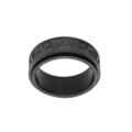 Bague en acier PVD noir motif anti stress Artemare