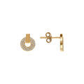 Boucles d'oreille sur Artemare : Boucles d'oreille tige en plaqu&eacute; or ronde oxydes blancs sertis