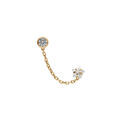Boucles d'oreille sur Artemare : Boucles d'oreille en plaqu&eacute; or cha&icirc;nette oxyde blanc serti clos 4mm et etoile oxyde blanc serti (2 trous)