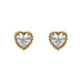 Boucles d'oreille tige en plaqué or puce coeur oxydes blancs Boucles d'oreille sur Artemare : Boucles d'oreille tige en plaqué or puce coeur oxydes blancs