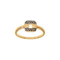 Bague en plaqu&eacute; or avec carr&eacute; central d' oxydes bleus sertis Artemare