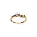 Bague en plaqu&eacute; or oxydes multi couleurs