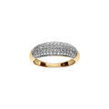 Bague en plaqu&eacute; or jonc pav&eacute; d'oxydes blancs sertis Artemare