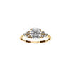 Bague en plaqu&eacute; or oxyde blanc serti 7mm et trois oxydes sur les cot&eacute;s 1.8mm