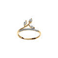 Bagues sur Artemare : Bague en plaqu&eacute; or rail oxydes blancs sertis et trois navettes oxydes blancs