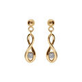 Boucles d'oreille sur Artemare : Boucles d'oreille tige pendante en dor&eacute; rhodi&eacute; infini oxyde blanc