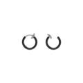 Boucles d'oreille sur Artemare : Cr&eacute;oles en acier noir tube 11mm systeme clip et ressort