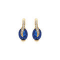 Boucles d'oreille sur Artemare : Boucles d'oreille tige en vermeil oxyde bleu et blancs sertis