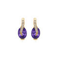 Boucles d'oreille sur Artemare : Boucles d'oreille tige en vermeil oxyde violet et blancs sertis