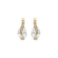 Boucles d'oreille tige en vermeil oxydes blancs sertis