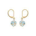 Boucles d'oreille en vermeil coeur oxyde bleu ciel motif volute et fermoir dormeuse Artemare